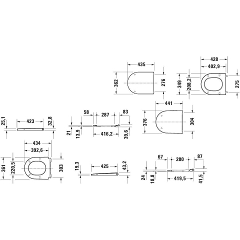 Duravit D-Neo vas wc cu capac soft-close agăţat fără margine alb 45880900A1 [2]