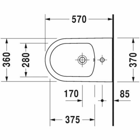 Duravit ME by Starck Bideu suspendat 37x57 cm [4]