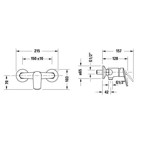 Duravit No. 1 baterie de duș perete crom N14230000010 [1]