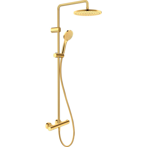Seturi de dus - Duravit Shower Systems set de duș perete cu termostat auriu TH4282008034