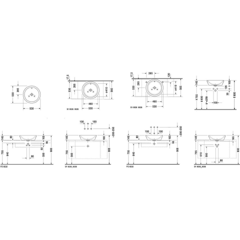 Duravit Starck 1 lavoar 53x53 cm rotund de blat alb 0447530000 [1]