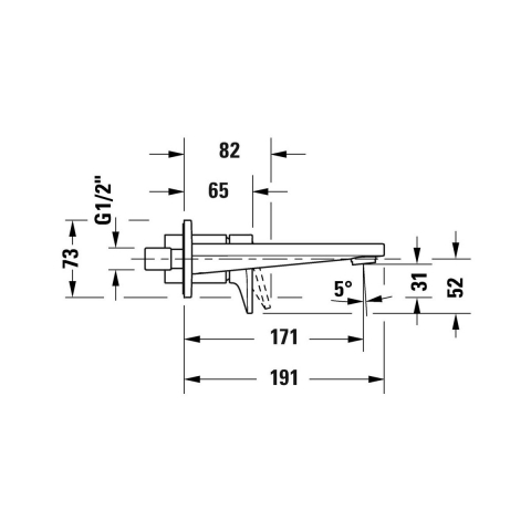 Duravit Tulum baterie lavoar ascuns crom TU1070004010 [1]