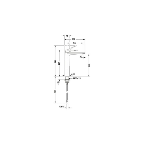 Duravit Tulum baterie lavoar stativ negru TU1040002046 [1]
