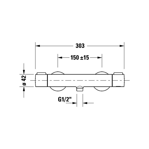 Duravit Universal baterie de duș perete cu termostat || TH4220000004 [1]