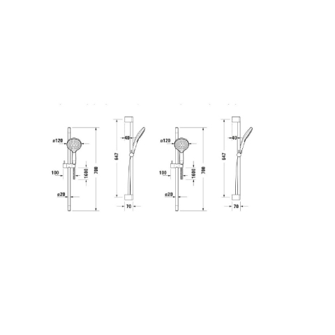 Duravit Universal set de duș perete crom UV0680003010 [1]