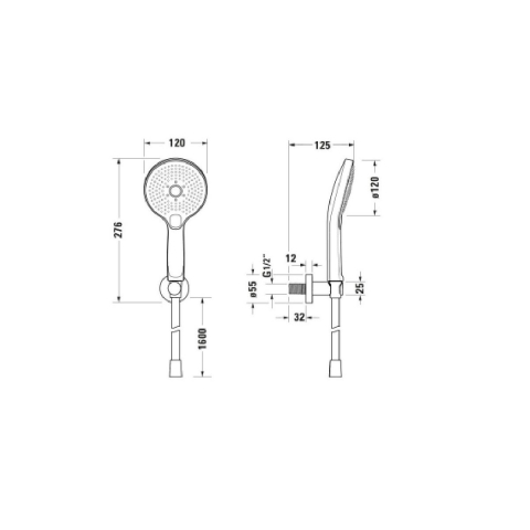 Duravit Universal set de duș perete crom UV0712001005 [1]