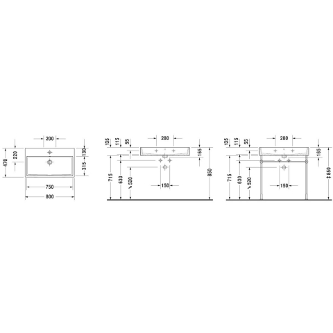 Duravit Vero Air lavoar 80x47 cm dreptunghiular mobilier alb 2350800000 [1]