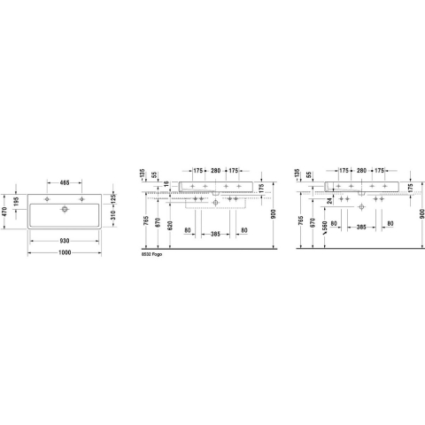 Duravit Vero lavoar 100x47 cm dreptunghiular clasică-mobilier alb 0454100026 [1]