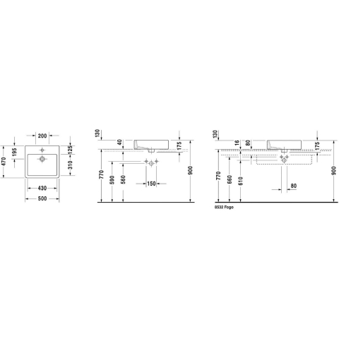 Duravit Vero lavoar 50x47 cm dreptunghiular de blat alb 0452500000 [1]