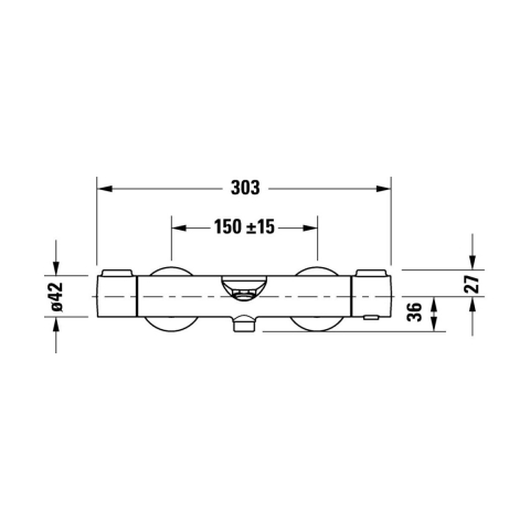 Duravit Wave baterie cadă-duș perete cu termostat negru WA5220000046 [1]
