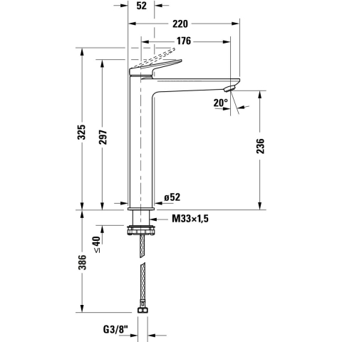 Duravit Wave baterie lavoar stativ crom WA1040002010 [1]