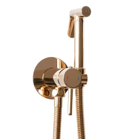 Baterii baie - Dus igienic cu baterie rose gold Rea Loop cu baterie incastrata