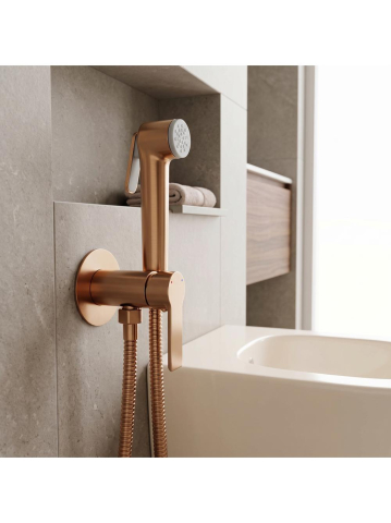 Baterie bideu Rea Argus cupru periat montaj perete PVD 158 mm MY2021-95RGG [2]