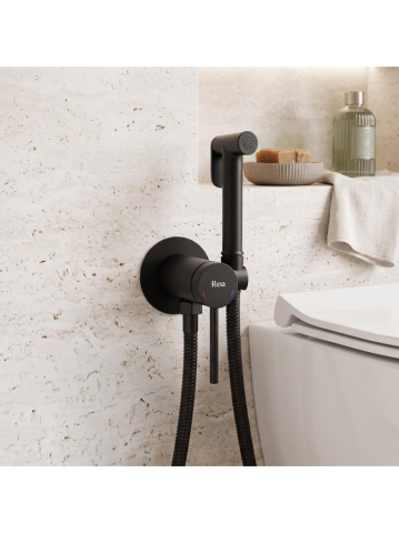 Baterie bideu Rea Foss Clif negru mat montaj perete 110 mm JS-W024B [3]
