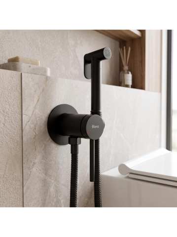 Baterie bideu Rea Foss Clif negru mat montaj perete 110 mm JS-W024B [1]