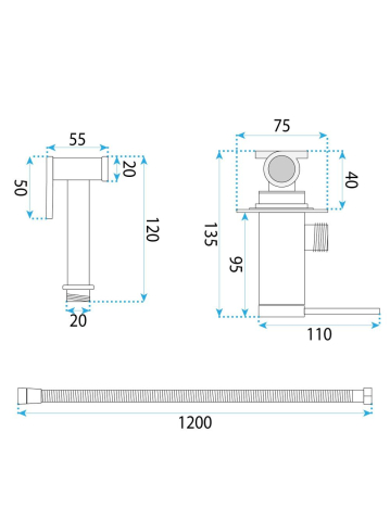 Baterie bideu Rea Foss Clif Titan montaj perete PVD JS-W024GG [8]