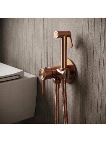 Baterie bideu Rea Foster cupru periat montaj perete PVD 120 mm [7]