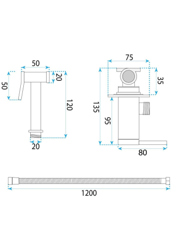 Baterie bideu Rea Foster cupru periat montaj perete PVD 120 mm [6]
