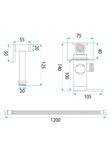 Baterie bideu Rea Grace Titan montaj perete PVD 125 mm [9]