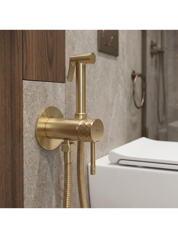 Baterie bideu Rea Lungo Loop Diamond auriu periat montaj perete 110 mm [7]