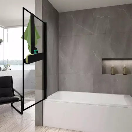 Accesorii baie - Etajera de dus Rea Tori finisaj negru mat