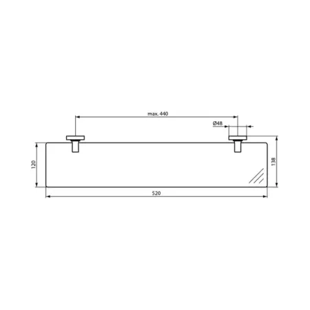 Etajera Ideal Standard IOM 52 cm negru mat [1]