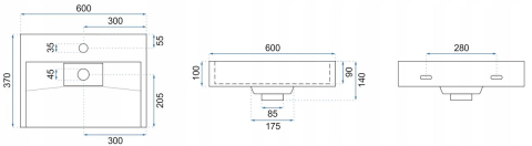 GOYA BLACK MAT 60CM LAVOAR DIN CONGLOMERAT negru [5]