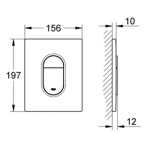Grohe Arena Cosmopolitan Clapeta de actionare WC verticala, alb lucios [1]