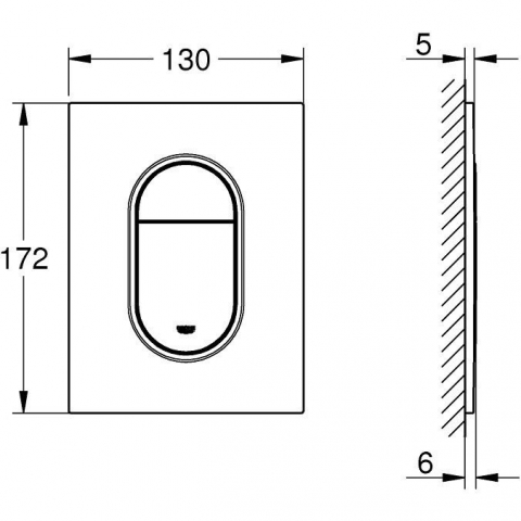 Grohe Arena Cosmopolitan S Clapeta de actionare WC Dual Flush, crom mat [1]