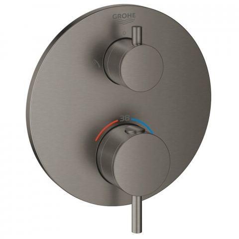 Baterii baie - Grohe Atrio Baterie dus cu termostat, 2 iesiri, antracit mat (brushed hard graphite)