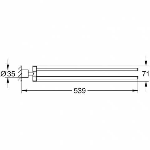 Grohe Atrio Suport prosop baie tip bara dubla 50 cm, antracit mat (brushed hard graphite) [1]
