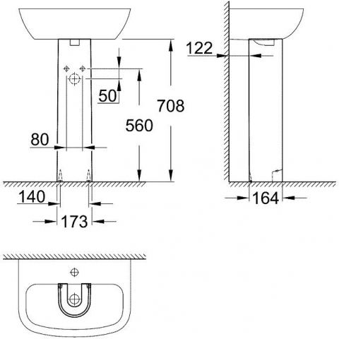 Grohe Bau Ceramic Picior lavoar [1]