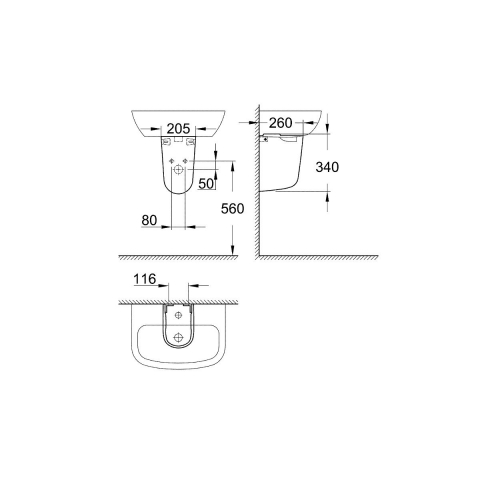 Grohe Bau Ceramic semipiedestal alb 39426000 [1]