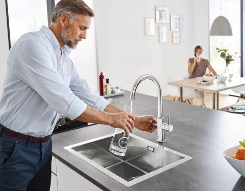 Grohe Blue Home Ondus Baterie de bucatarie cu sistem de filtrare, racire si acidulare, pipa C, cupru mat (brushed warm sunset) [3]
