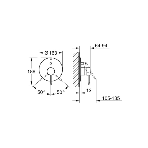 Grohe Essence baterie cadă-duș ascuns Hard Graphite 19285A01 [1]