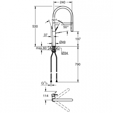 Grohe Essence Baterie chiuveta bucatarie cu dus extractibil, cupru mat (brushed warm sunset) [2]