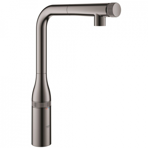 Bucatarie - Grohe Essence Baterie chiuveta bucatarie cu dus extractibil si buton SmartControl, antracit (hard graphite)