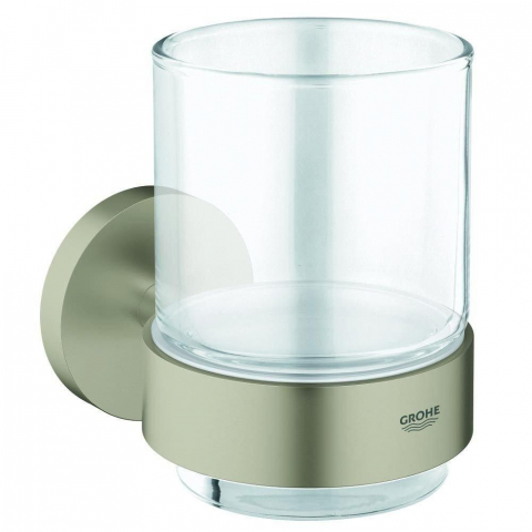 Accesorii lavoar - Grohe Essentials Pahar cu suport, nickel mat