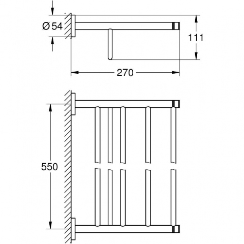 Grohe Essentials Raft (etajera) prosop baie 55 cm, antracit mat (brushed hard graphite) [1]
