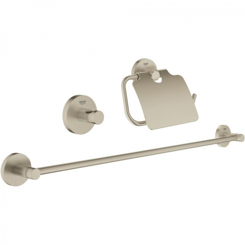 Accesorii lavoar - Grohe Essentials Set de accesorii 3 in 1, nichel mat (brushed nickel)