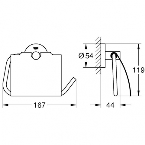 Grohe Essentials Suport hartie igienica cu aparatoare, cupru (warm sunset) [1]