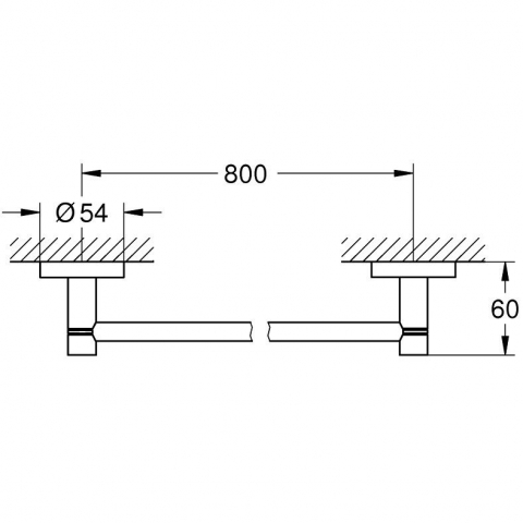Grohe Essentials Suport prosop baie tip bara 80 cm, nichel mat (brushed nickel) [1]