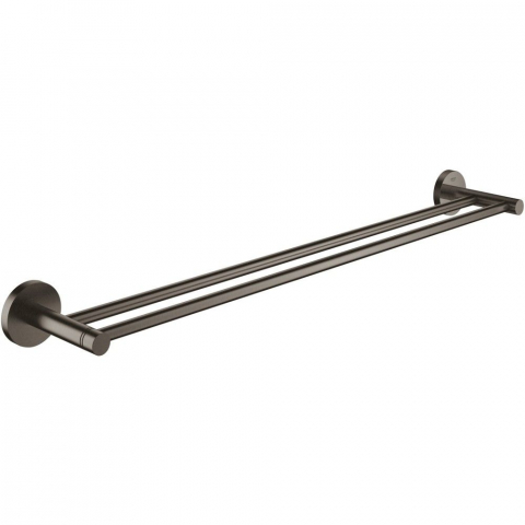 Cuiere si suporturi prosoape - Grohe Essentials Suport prosop baie tip bara dubla 60 cm, antracit mat (brushed hard graphite)
