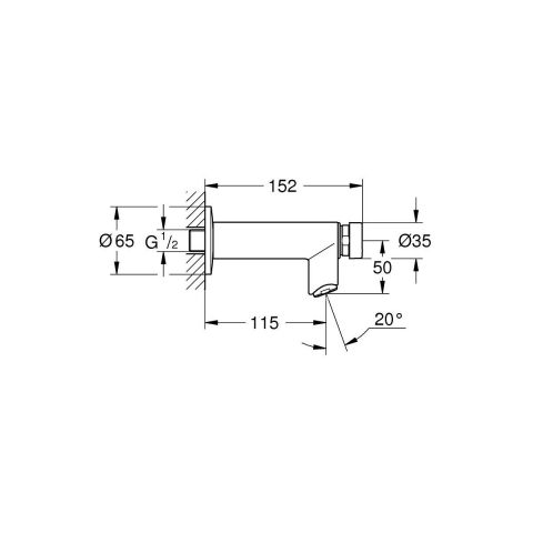 Grohe Euroeco supapă lavoar perete cu presiune StarLight Chrome 36266000 [1]