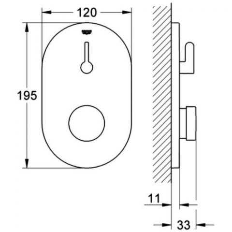 Grohe Eurosmart Cosmopolitan T Baterie dus cu inchidere automata cu mixare, incastrata [1]