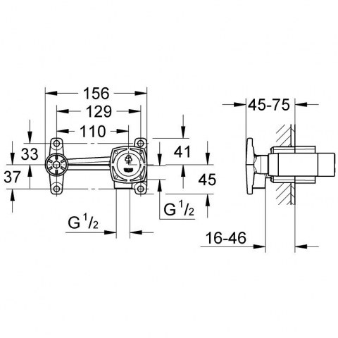 Grohe Grandera Corp incastrat pentru baterie monocomanda [1]