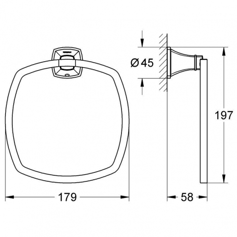 Grohe Grandera Suport prosop baie inel, crom/auriu [1]