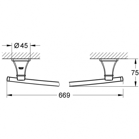 Grohe Grandera Suport prosop baie tip bara 67 cm, crom/auriu [1]