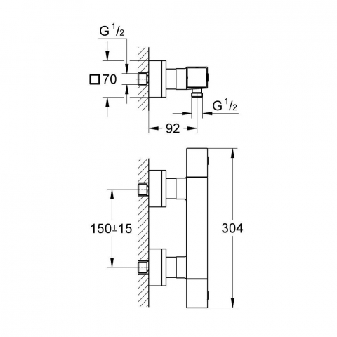 Grohe Grohtherm Cube Baterie dus cu termostat [2]