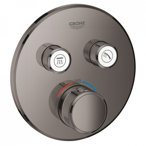 Baterii baie - Grohe Grohtherm SmartControl Baterie dus cu termostat si 2 iesiri, rotunda, antracit (hard graphite)